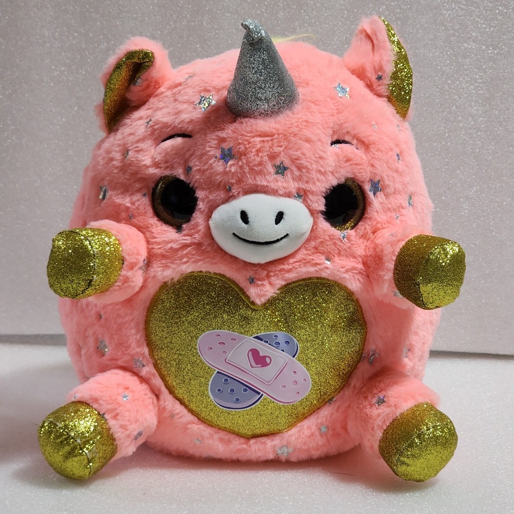 Zuru Rainbocorn Unicorn Horse Pony Pink Silver Stars Gold Heart Plush 10in